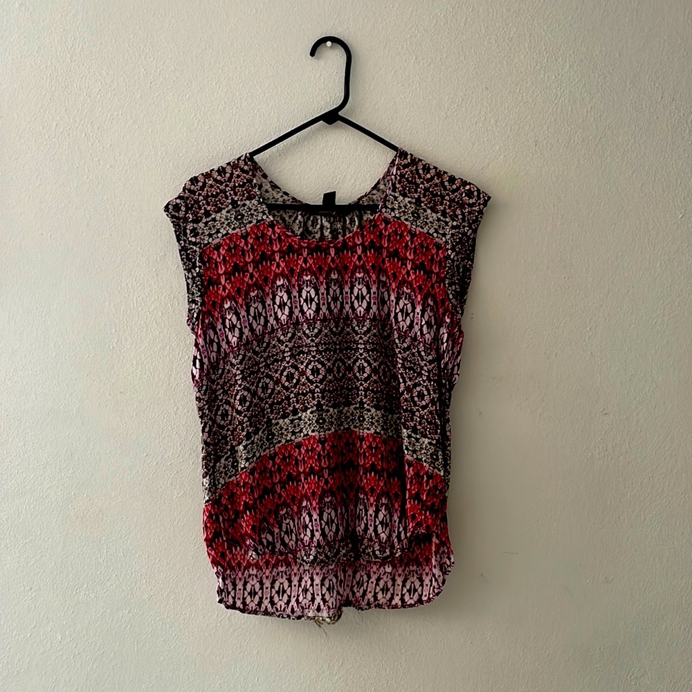 Nice ethnic print blouse size small.